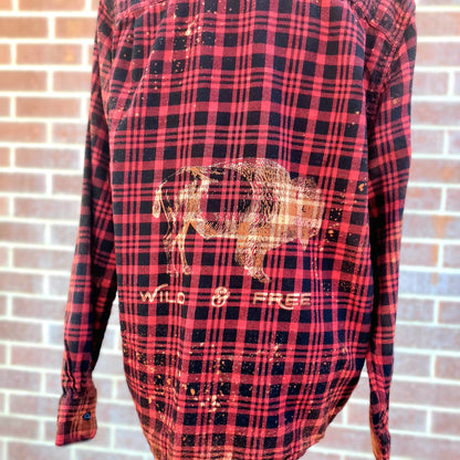 Wild & Free Bleached Buffalo Flannel - RTS Sz Large-ish - Adventure Plaids