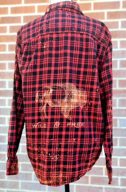 Wild & Free Bleached Buffalo Flannel - RTS Sz Large-ish - Adventure Plaids