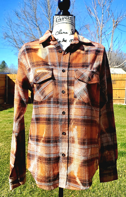 Colorful Bison Bleached Flannel - RTS Sz Small-ish - Adventure Plaids