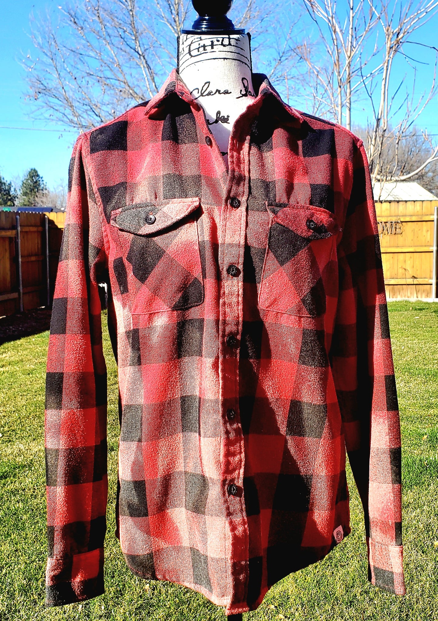 Obey all the rules - RTS Bleached Flannel - sz Small-ish - Adventure Plaids