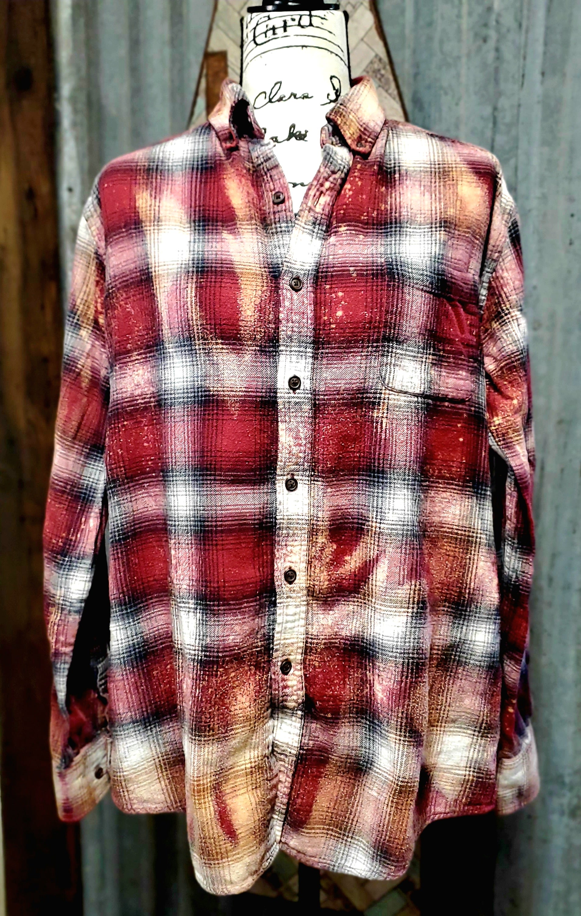 The Gambler Bleached Flannel - RTS Sz Medium-ish - Adventure Plaids