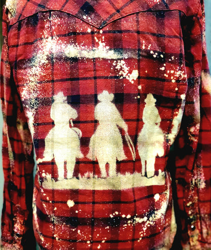 Giddy Up Bleached Flannel - RTS Sz Small-ish - Adventure Plaids