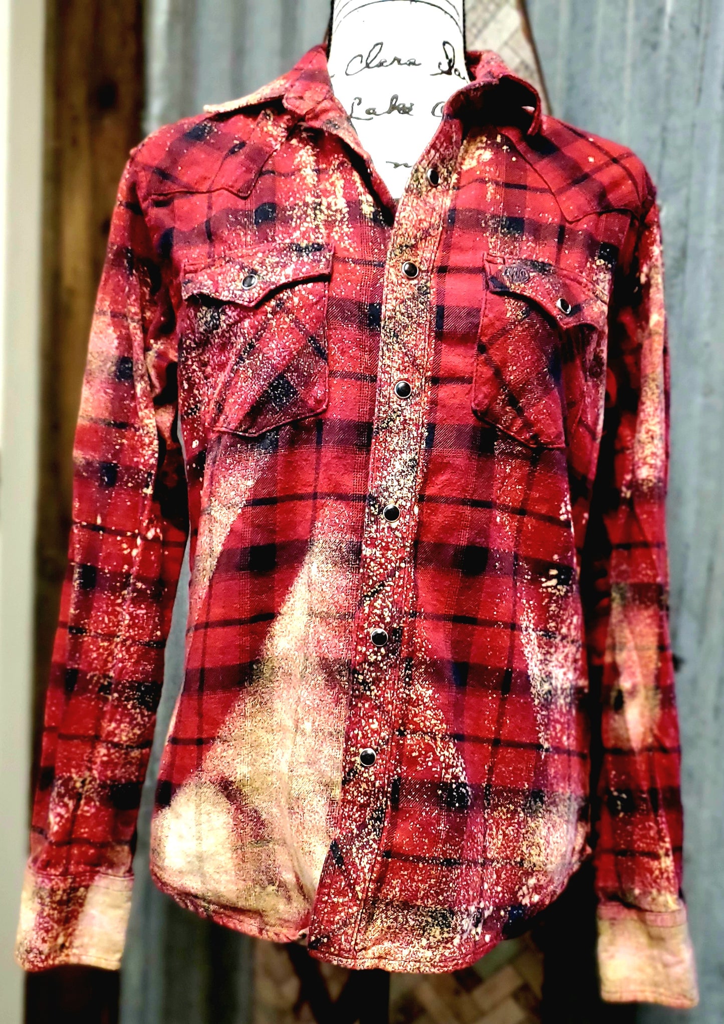 Giddy Up Bleached Flannel - RTS Sz Small-ish - Adventure Plaids