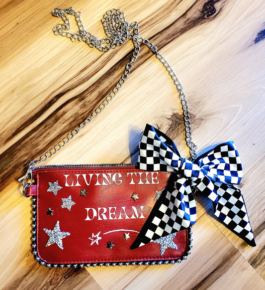 Living the dream clutch purse - Adventure Plaids