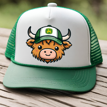 Bull in a Cap - Trucker Hat - Adventure Plaids