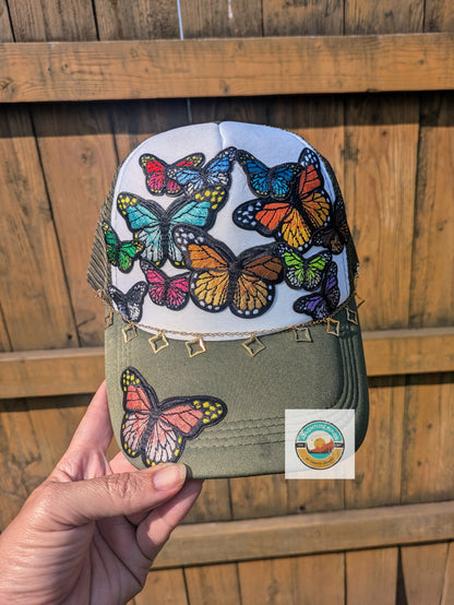 Butterfly Trucker Hat with chain