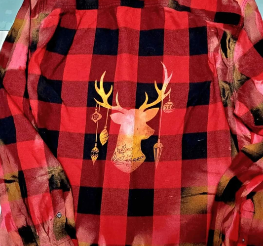 Christmas Deer Bleached Flannel - Pre-order