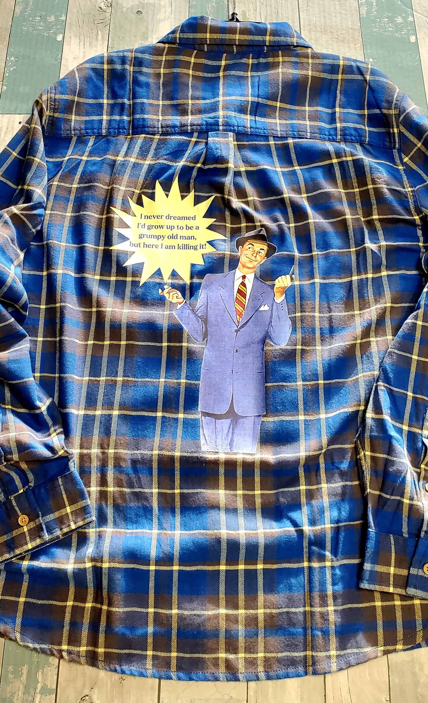 I never dreamed...Men's Flannel - RTS - Sz XL-ish - Adventure Plaids