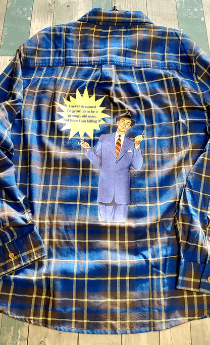 I never dreamed...Men's Flannel - RTS - Sz XL-ish - Adventure Plaids