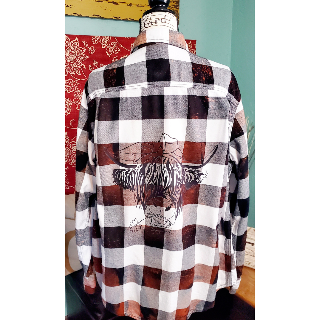 Highlander Cow Bleached Flannel - Pre-order - Adventure Plaids