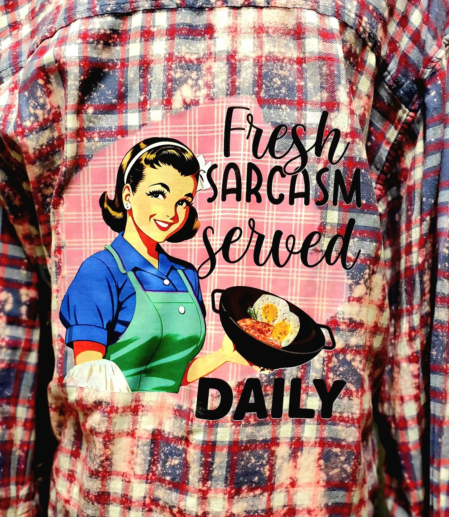 Fresh Sarcasm-RTS Bleached Flannel - sz Large-ish - Adventure Plaids