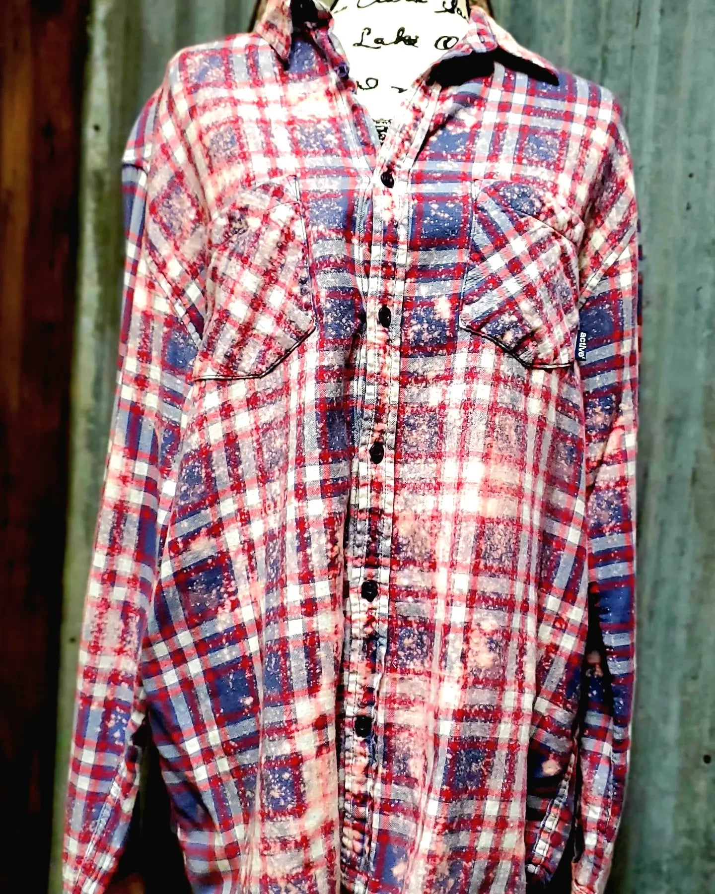 Fresh Sarcasm-RTS Bleached Flannel - sz Large-ish - Adventure Plaids