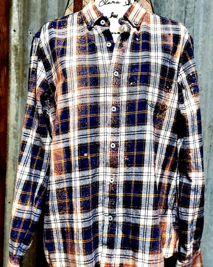 Highland Cow Bleached Flannel -RTS Sz XL-ISH - Adventure Plaids