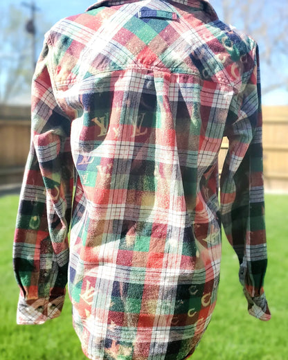 Boujee Cowgirl Bleached Flannel - RTS Sz Small-ish - Adventure Plaids