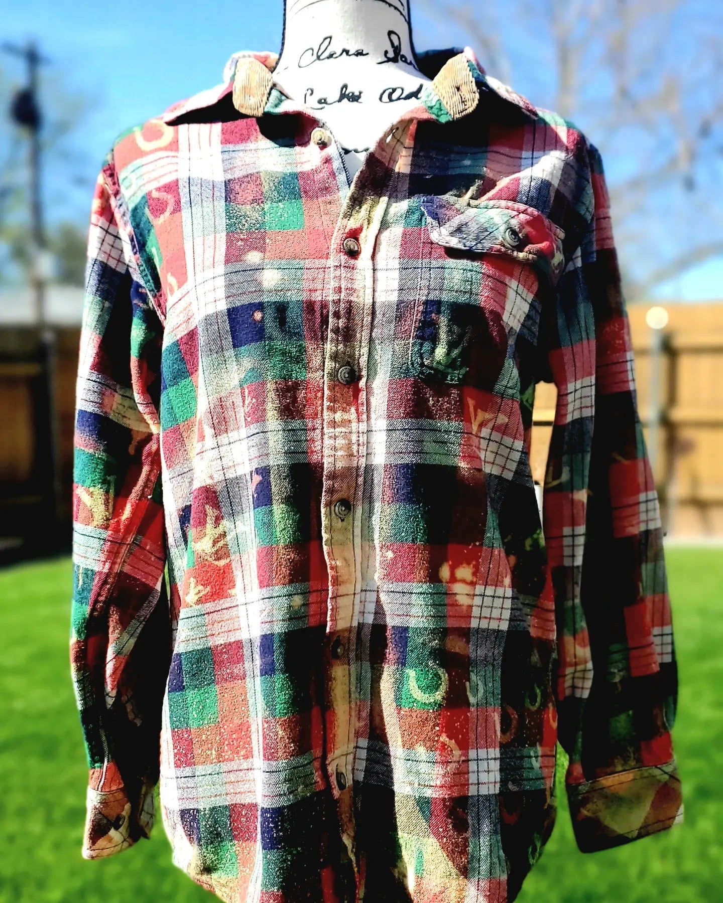 Boujee Cowgirl Bleached Flannel - RTS Sz Small-ish - Adventure Plaids