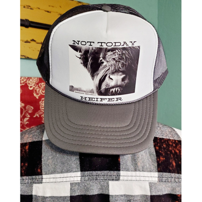 Not Today Heifer - Trucker Hat - Adventure Plaids