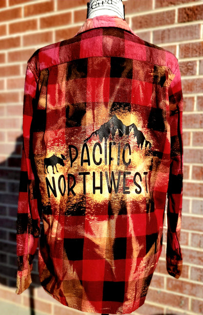 PNW Bleached Flannel - RTS Sz Medium-ish - Adventure Plaids