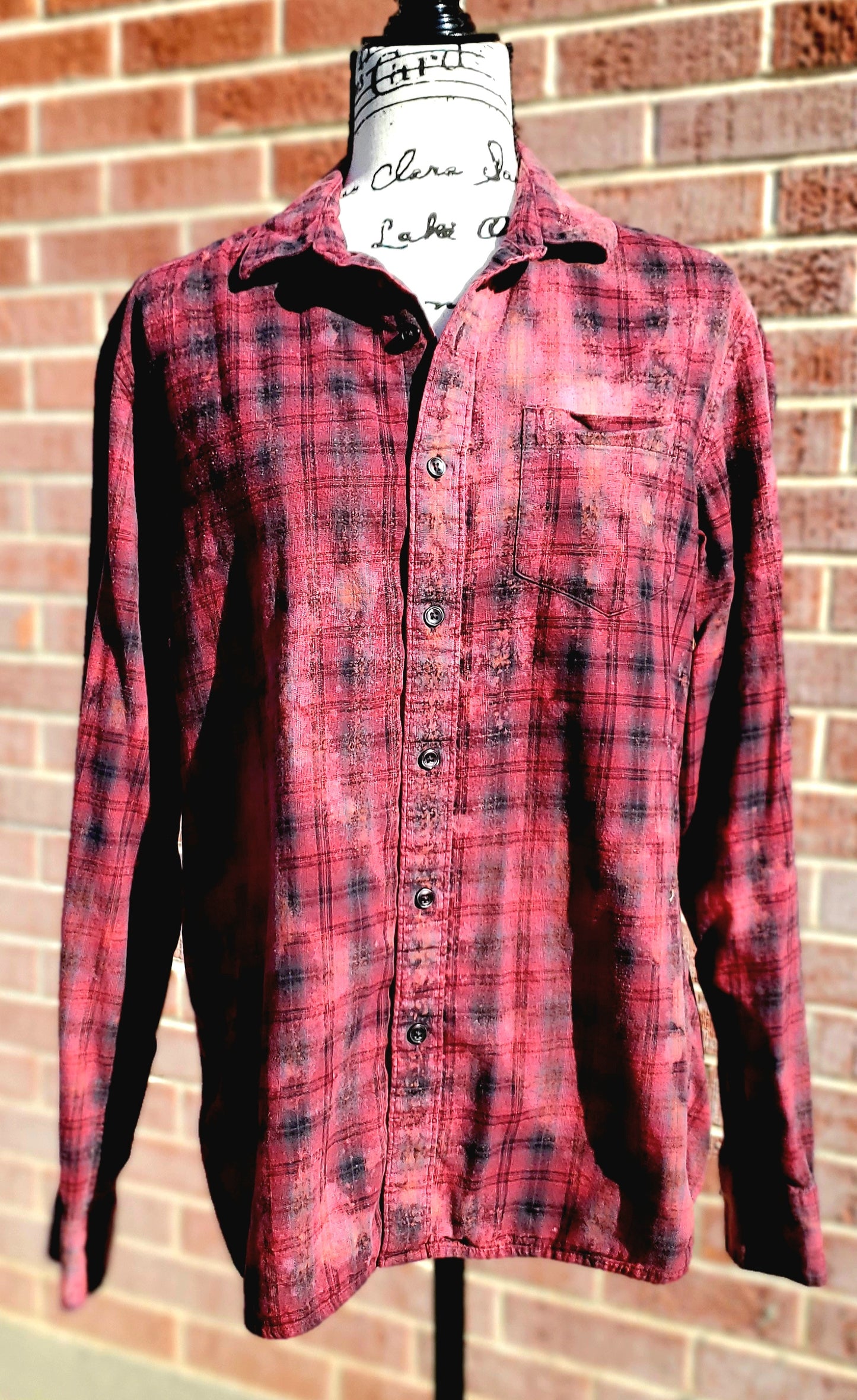 Raccoon S'mores and Outdoors Bleached Flannel - RTS Sz Medium-ish - Adventure Plaids