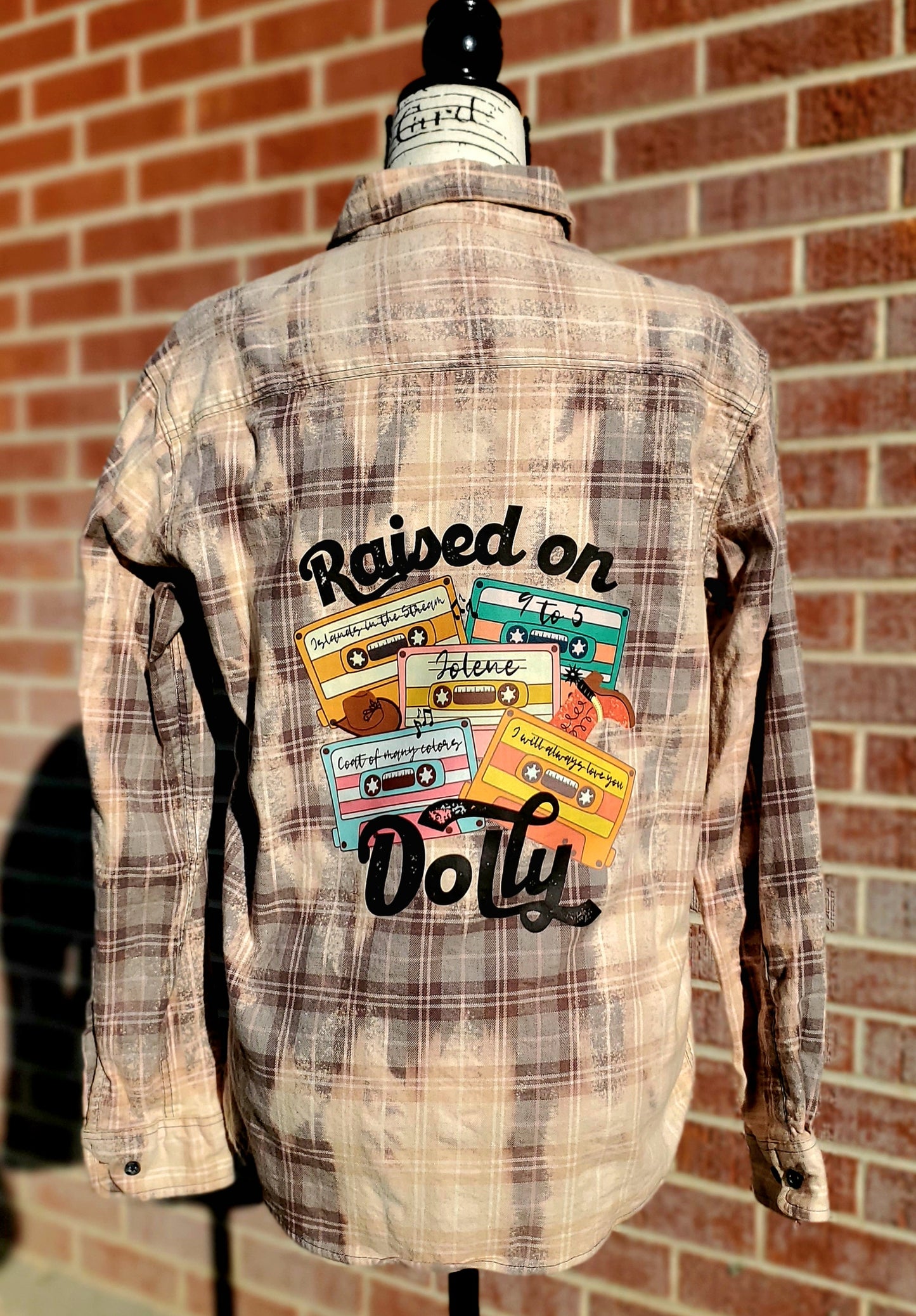 Raised on Dolly Bleached Flannel - RTS Sz Medium-ish - Adventure Plaids