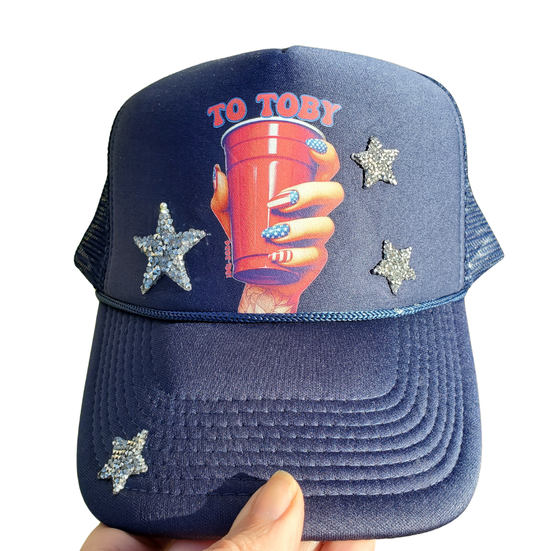 To Toby (Patriotic w/Stars) Trucker Hat - Adventure Plaids