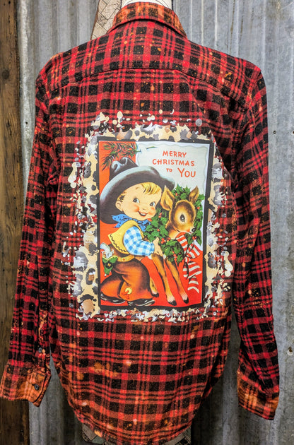 Vintage Cowboy Christmas Flannel - Pre-Order (limited edition)