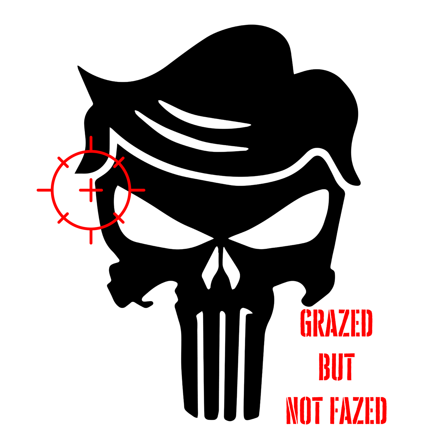 Trump Skull, Grazed but not fazed - T-shirt