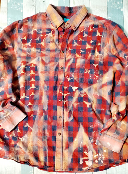 Longhorn Skulls - Bleached Flannel PRE-ORDER - Adventure Plaids