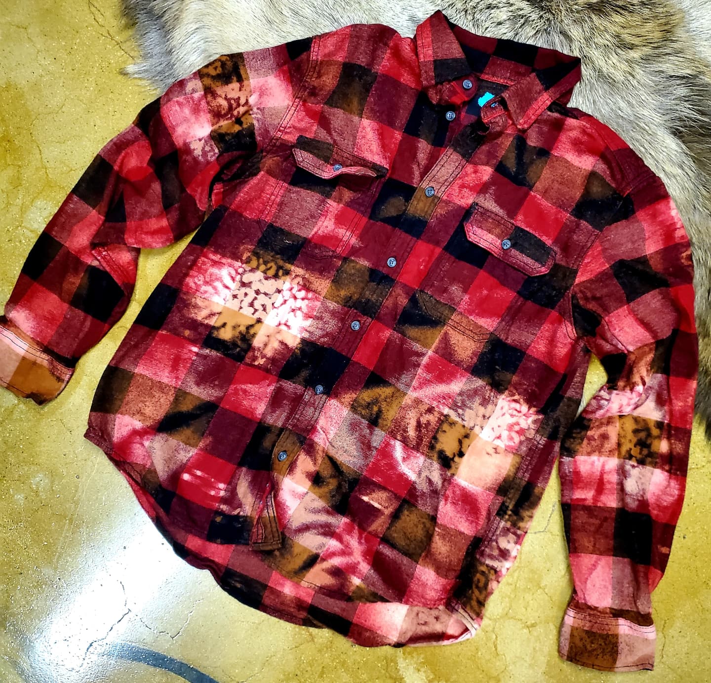 Leopard Print Bleached Flannel - PRE-ORDER - Adventure Plaids